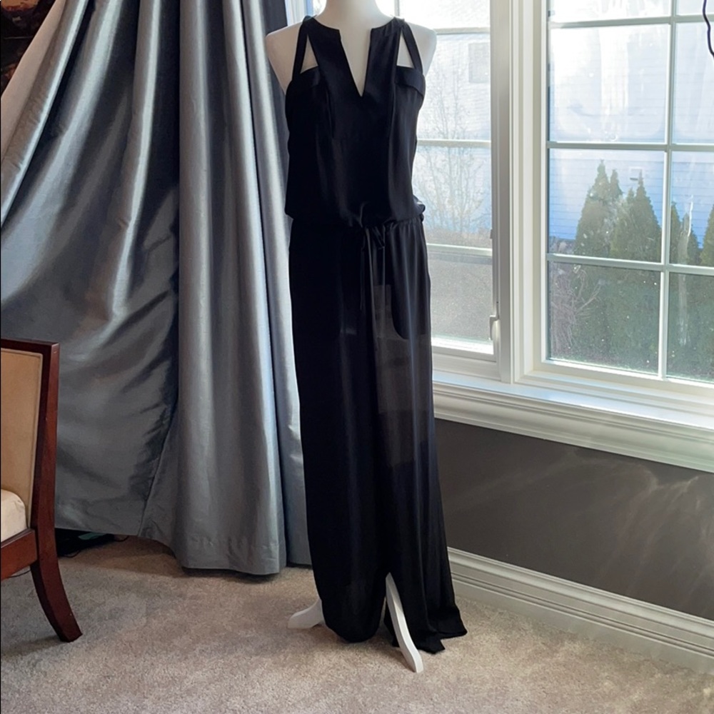 BCBG Max Adria black crepe jumpsuit